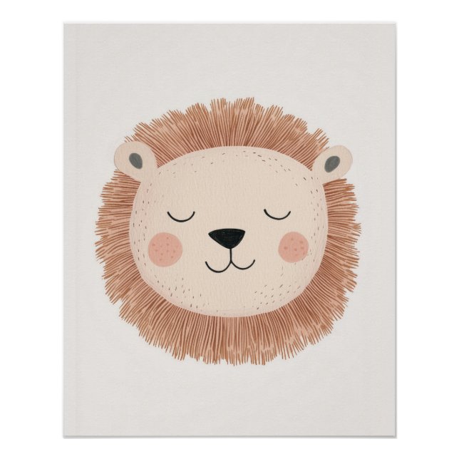 Poster Impression de lion pour la décoration de la chambr (Devant)