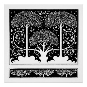 Poster Impression de motif d'arbre Art Nouveau d'Aubrey B