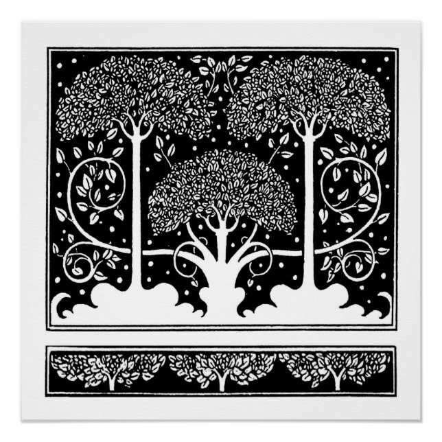 Poster Impression de motif d'arbre Art Nouveau d'Aubrey B (Devant)
