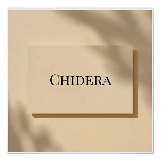 Poster Impression de nom esthétique Chidera – Afrique per (Devant)
