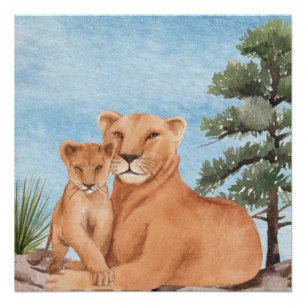 Poster Impression de toile d'amour mère
