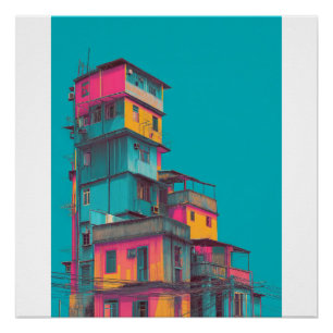 Poster "impression de ville vibrante"