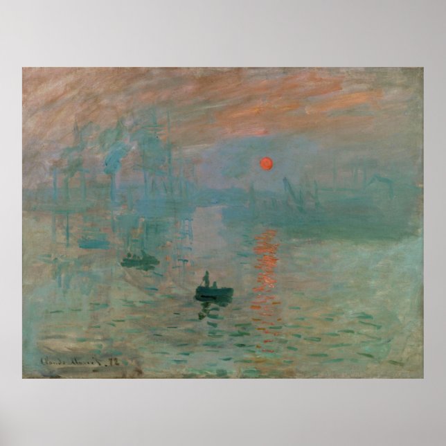 Poster Impression, Soleil Levant par Claude Monet 1872 (Devant)