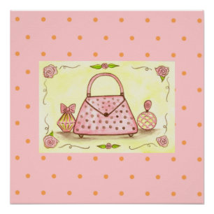 Poster Impression sur toile encadrée de parfum à sacoche