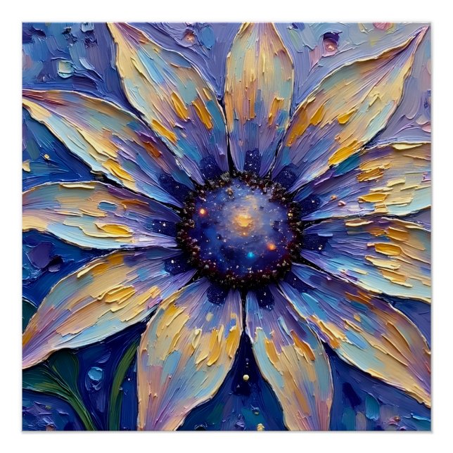 Poster Impression sur toile Grande Fleur Bleue | Botaniqu (Devant)