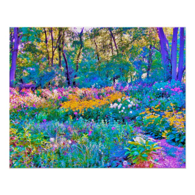 Poster Impressionniste Jardin Coloré Fleurs Paysages (Devant)