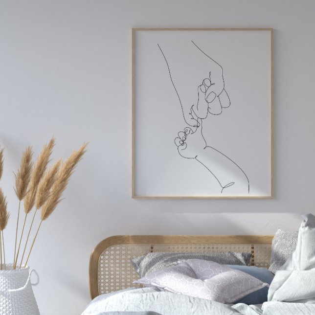 Poster imprimé à la main de la mère et du bébé (Créateur téléchargé)