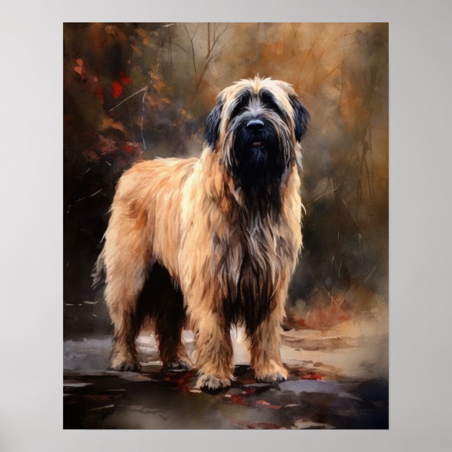 Poster imprimé Briard Dog Art (Devant)
