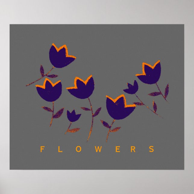 Poster imprimé de fleurs de tulipe décorative (Devant)