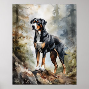 Poster imprimé de l'art du chien de montagne de la