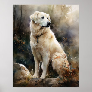 Poster imprimé Kuvasz Dog Art