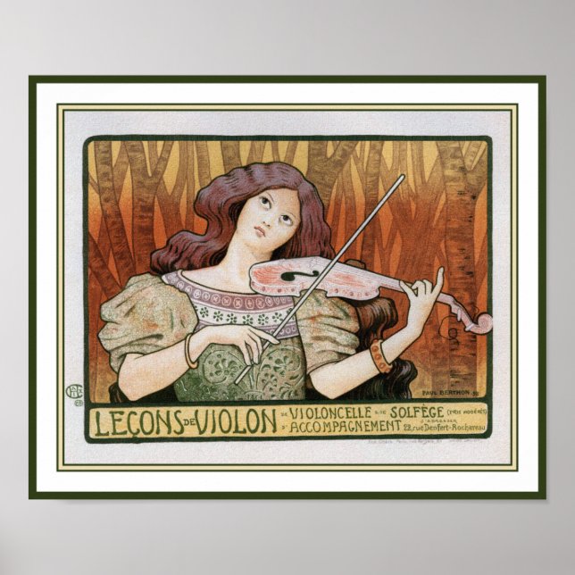 Poster imprimé : Leçons de violon par Paul Berthon (Devant)