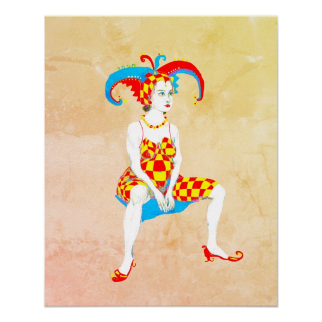 Poster Imprimé sur toile d'un bouffon enceinte (Devant)