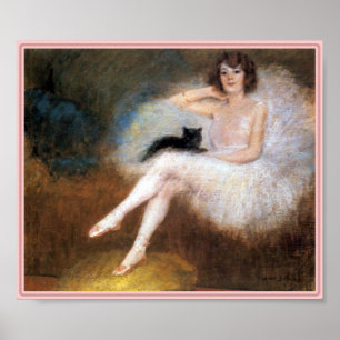 Poster Imprimer : Ballerina et chat noir