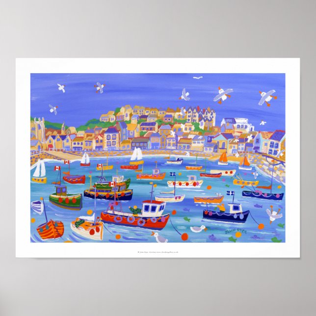 Poster Imprimer : Bateaux dans le port, St Ives, Cornwall (Devant)