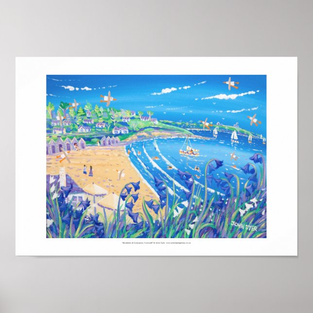 Poster Imprimer : Bluebells à Swanpool, Cornwall (Devant)