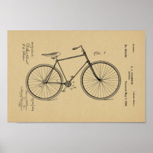 Poster Imprimer Brevet de bicyclette Vintage 1894