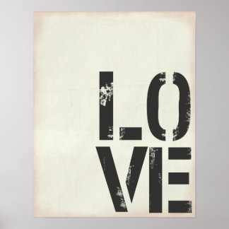 POSTER IMPRIMER GRUNGE LOVE