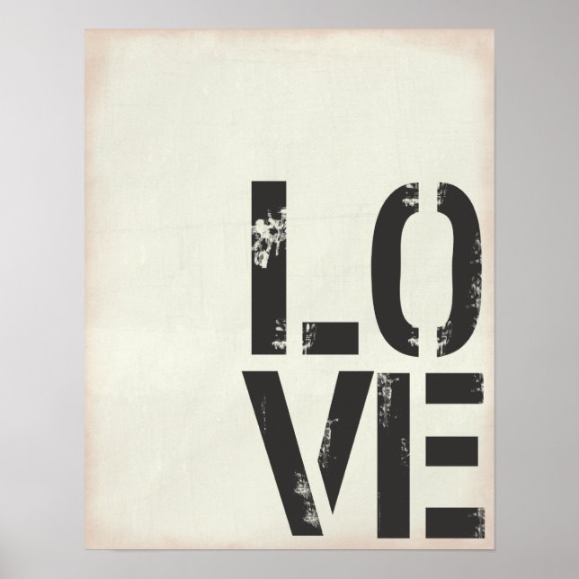 POSTER IMPRIMER GRUNGE LOVE (Devant)
