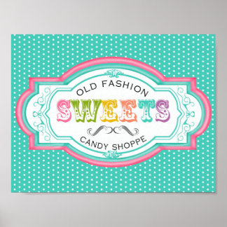 Poster Imprimer la toile de Parlure de bonbons vintage