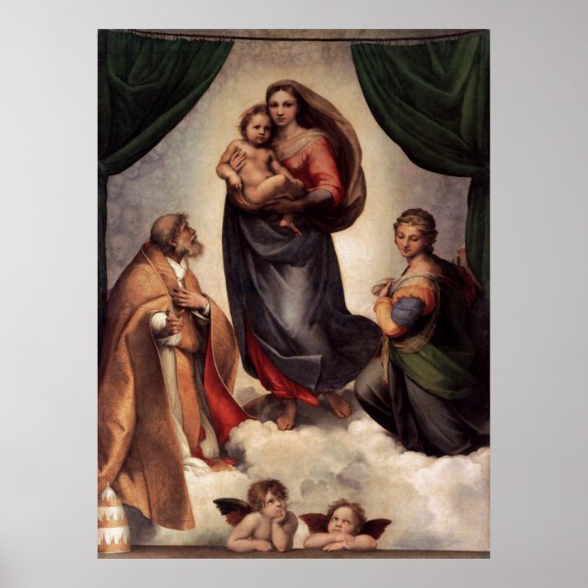 Poster Imprimer la toile Sixtine Madonna (Devant)