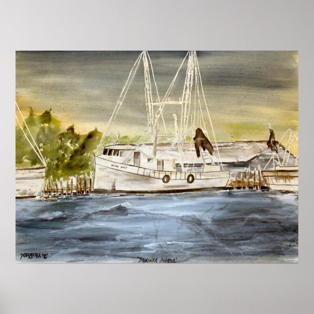 Poster imprimer l'affiche marine du port du brunswick (Devant)