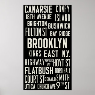 Poster Imprimer le métro Vintage "Brooklyn Bound"