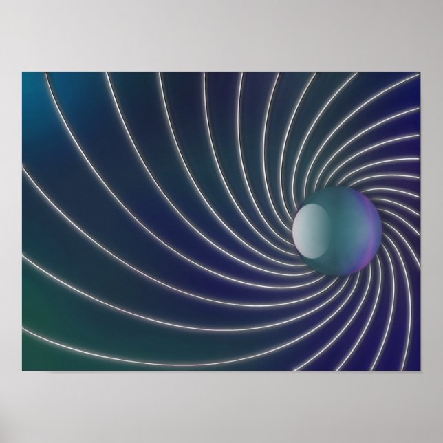 Poster Imprimer les spirales de mer profonde (Devant)
