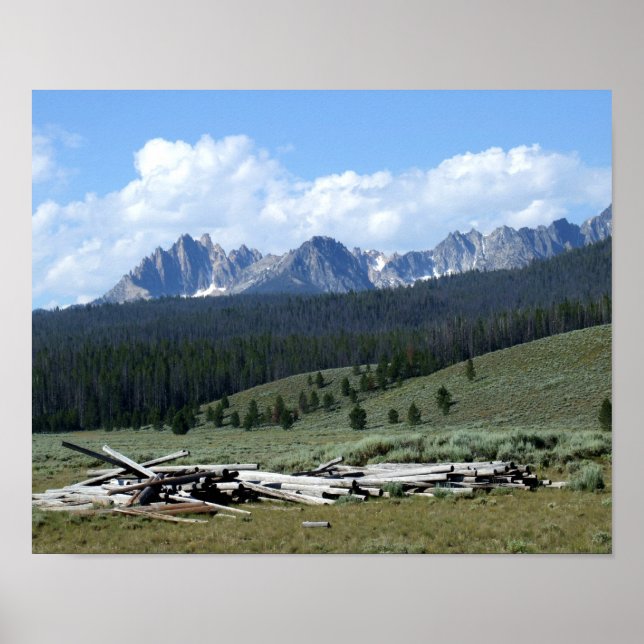 Poster Imprimer Monts Sawtooth (Devant)