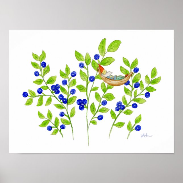Poster Imprimerie d'art Blueberry Bush Gnome (Devant)
