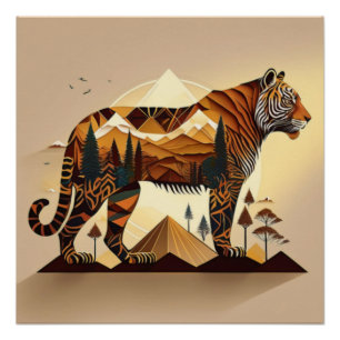 Poster Imprimerie Paysage Majestic Tiger