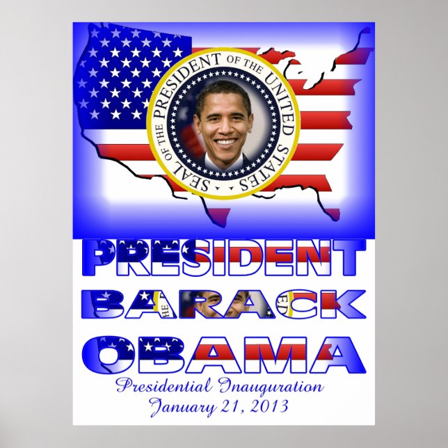 Poster INauguration du PRÉSIDENT OBAMA 2013 (Devant)