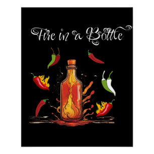 Poster Incendie Dans Une Bouteille