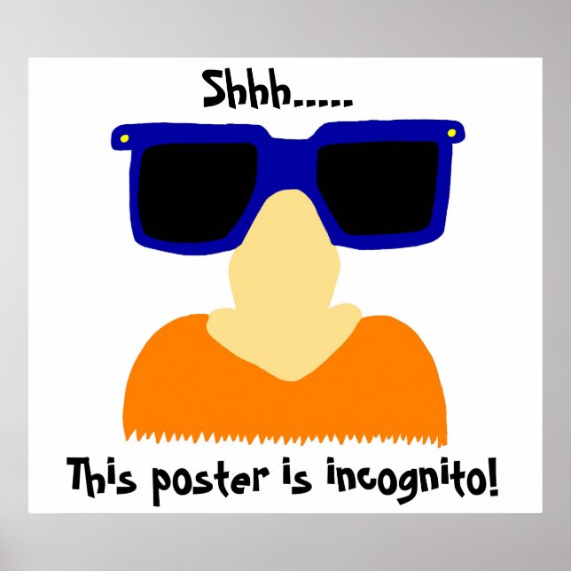 Poster Incognito Mustache & Lunettes (Devant)