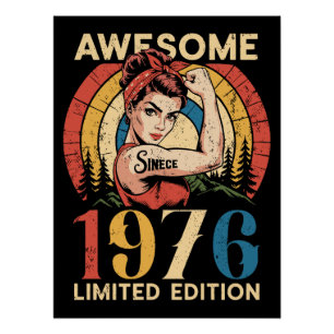 Poster Incroyable depuis 1976 50e anniversaire femme Vint