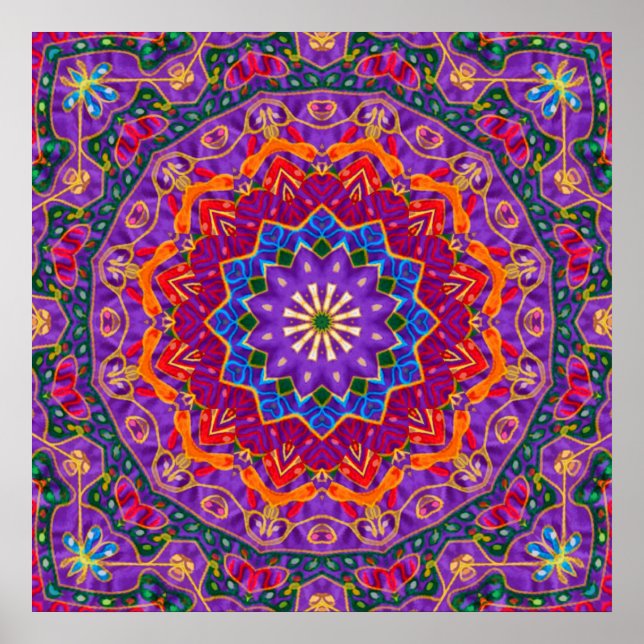 Poster Inde brillante Mandala (Devant)