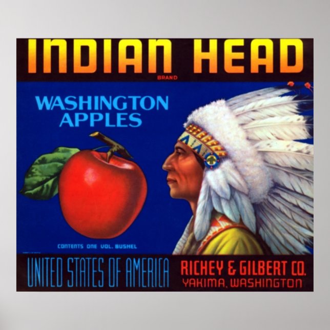 Poster Indian Head Washington Apples (Devant)