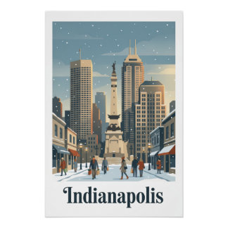 Poster Indianapolis en hiver