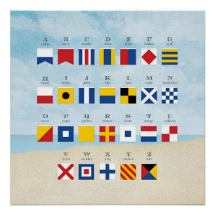 Poster Indicateur nautique Alphabet et plage 2