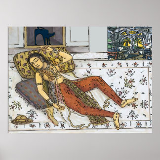 Poster Indienne, Femme moghole, Princesse