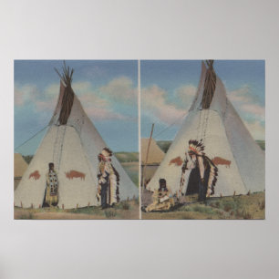 Poster Indiens du Nord-Ouest - Appel d'amour du chef et h