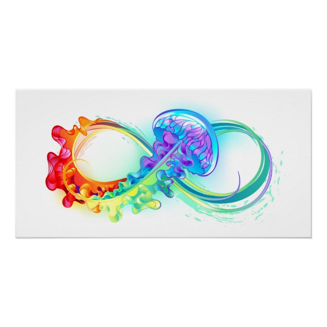 Poster Infini avec méduse arc-en-ciel (Devant)