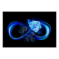 Infini lumineux avec rose bleue