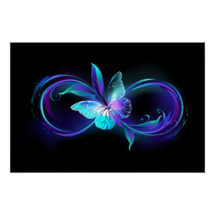 Poster Infinité brillante avec papillon magique