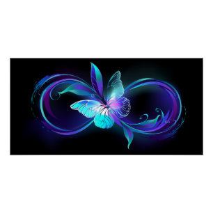 Poster Infinité brillante avec papillon magique