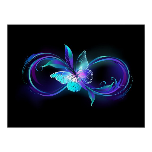 Poster Infinité brillante avec papillon magique (Devant)