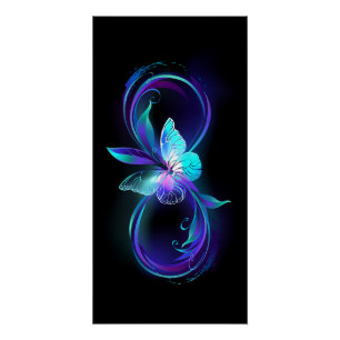 Poster Infinité brillante avec papillon magique