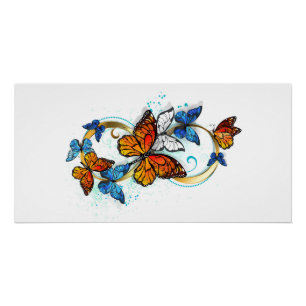 Poster Infinité de papillons monarques