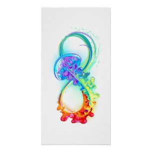 Poster Infinity avec Rainbow Jellyfish