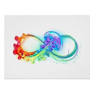 Poster Infinity avec Rainbow Jellyfish